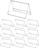 QWORK® 10er Pack 10x6 cm Acryl Tischaufsteller Namensaufsteller Halter, 2mm Verdickt Dachform...