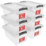ATHLON TOOLS 6x 5 L Aufbewahrungsboxen mit Deckel, lebensmittelecht - Verschlussclips - 100%...