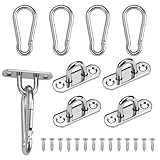 5 Stück Augplatte Edelstahl M5 Augplatte mit Öse, Edelstahl Decksplatte Karabinerhaken mit...