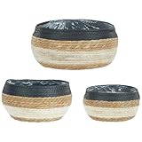 wkao Körbe Pflanzgefäß Gewebt Zimmerpflanzen 3 Stück Seegras Liner Kunststoff enthalten Größen...