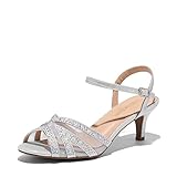 DREAM PAIRS Damen Nina Niedrig Absatz Pumps Sandalen Glitzer Schuhe Tanzschuhe Damen High Heels Sexy...