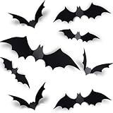 60 Stück Halloween Deko,Fledermaus Deko,Halloween Fledermaus,Fledermäuse 3d Decoration,Indoor...