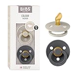 BIBS Colour Schnuller 2er-Pack, BPA-frei Schnuller, Kiefergerechte Form. Naturkautschuk/Latex,...