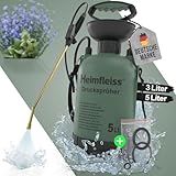 Heimfleiss® Drucksprüher 5 Liter | Pumpsprühflasche Garten & Auto | Sprühflasche Pflanzen 5 L |...