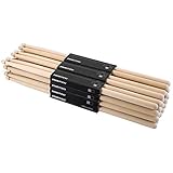 Suwimut 12 Paare 7A Drum Sticks, klassische Ahorn Holz Spitze Drumsticks für Kinder Anfänger...