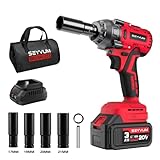 SEYVUM Akku Schlagschrauber mit 3.0Ah akkus，schlagschrauber akku,1/2 Zoll Bürstenloser...