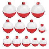 Jopwkuin Harte ABS-Angelpose, Druckknopftyp, roter und weißer ABS-Kunststoff, runde Schwimmer, 12...