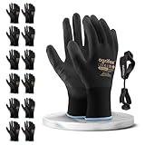 FUZZIO 12 Paar Arbeitshandschuhe Herren Gr 9, Mechaniker Handschuhe, Gartenhandschuhe Herren,...