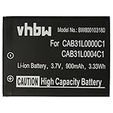 vhbw Akku kompatibel mit Alcatel One Touch A382G, OT-155, OT-22.00, OT-22.00D, OT-282, OT-282X,...