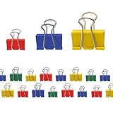 Westcott Foldback Klammern 24 Stück Mix | Metall Klammern für Dokumente | 12 x 19mm, 12 x 25mm |...