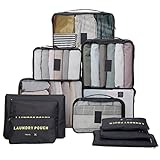 12 Stück Koffer Organizer Set, Packing Cubes for Suitcase Travel Accessories Kofferorganizer...
