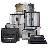 12 Stück Koffer Organizer Set, Packing Cubes for Suitcase Travel Accessories Kofferorganizer...