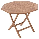 Divero Balkontisch Gartentisch Beistelltisch Teak Holz Tisch für Terrasse Balkon Garten wetterfest...