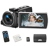 FIREFOTO Videokamera 4K 64MP Camcorder für YouTube, Video Kamera 18X Digitalzoom 3,0' 270° IPS...