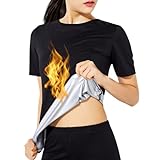 Saunaanzüge Sauna Shirt Kurzarm Oberteile T-Shirts Tops Abnehmen Rundhalsausschnitt Hot Thermo...
