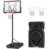 Yohood Basketballkorb Outdoor, Korbhöhe von 135 bis 305 cm, Basketballständer mit 111x72cm...