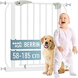 ib style Treppenschutzgitter für Babys Berrin 58-185 cm, Türschutzgitter, Absperrgitter für...