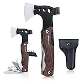 Raxco Survival Axt - Multifunktionswerkzeug, Handbeil, 8-in-1, für Outdoor Camping und...