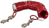Trixie 22945 Hofleine mit Spiralkabel, 5 m, rot