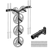 Lifeswell Wandmontiertes Hantelscheibenregal, robuster olympischer Langhantelhalter & T-Barreihe...