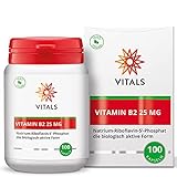 Vitals - Vitamin B2 25 mg 100 Kapseln Natrium-Riboflavin-5'-Phosphat. Die biologische aktive Form....