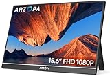 ARZOPA Tragbarer Monitor, 15.6' 1920×1080 FHD IPS Portabler Monitor für Laptop mit Einer Stütze,...