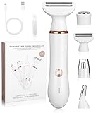 Bixury Rasierer Damen 4-in-1 Intimrasierer für Frauen Nasenhaartrimmer Frauen Rasierer Damen...