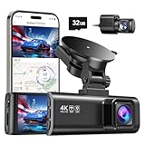 REDTIGER Dashcam Auto Vorne Hinten 4K/2,5K mit GPS WiFi, Dash Cam Auto Kamera 3,18' IPS-Bildschirm,...