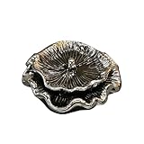 Keramik Lotusblatt Aschenbecher mit Deckel, Kreatives Minimalistisches Design, Windaschenbecher für...