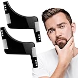 ZUWIJEQ Bartschablone, 2Pcs Bart-Schablone Bartkamm Bartpflege Bartformen für Kinnbart Koteletten...