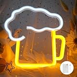 Gebiuhoo LED Leuchtreklame Bier Bar Neon Sign Deko Neonlicht Zeichen Licht Neon Lampe mit 2 Haken...
