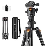 K&F Concept K234A0 Handy Stativ,163cm Kamera Stativ, Tripod für unterwegs (BI234M), Stativ für...