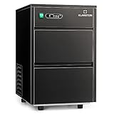 Klarstein Eiswürfelmaschine für Bars Camping Gastro, Schnelle Eiswürfelmaschine mit LED Display &...