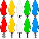 Suncan 10 Stück E14 Farbige LED Glühbirne, 1W E14 Bunte Glühbirnen, für AC220-240v, Dekorativen...