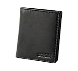 orso Bruno original Minigeldbörse Leder Herren schwarz RFID Schutz, kleine Herren Mini Geldbörse,...