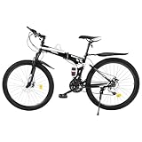 DioPaiB 26 Zoll Mountainbike Klappfahrrad 21-Gang Faltbares Mountainbike mit Getränkehalter &...