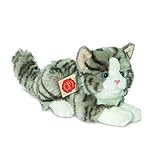 Teddy Hermann 90691 Katze 20 cm, Kuscheltier, Plüschtier mit recycelter Füllung