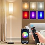 FRIDEKO HOME Stehlampe Wohnzimmer Modern RGB Dimmbar Smart Standleuchte mit Fernbedienung Musikmodus...