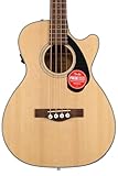 Fender CB-60SCE Acoustic Bass, Walnut Fingerboard, Natural, Comes with Free Virtual Lessons