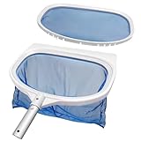 Pool Kescher Feinmaschig 2 in 1, Teichkescher für Algen, Kescher Pool mit Tiefes und Flaches Netz...