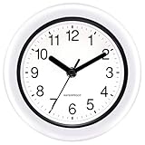 KIZLOC 17 cm Outdoor Uhr Garten Wasserfest, Gartenuhr Außen Wetterfest, Leicht Ablesbare Lautlose...