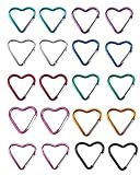 JUKOTA 20 Stück Karabiner, herzförmige Karabiner, herzförmige Haken, Karabinerhaken, kleine...