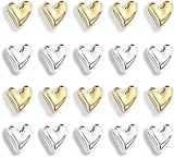 Stalora 20 Stück 3D Kühlschrankmagnete in Herzform, 10 Stück Gold und 10 Stück Silber,...