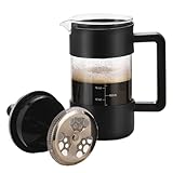 Pressed Kaffeemaschine 1 Liter - hitzebeständiger französischer Presse Kaffeekanne | Keine Tropfen...