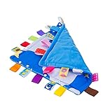 Eyand Baby-Tröster Decke, Taggie Decke NO Crinkle Ton Blau mit bunten Tag, Taggy Blanket beste...