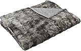 Amazon Basics Kunstfell Kuscheldecke, keine Heiz, Grau, 150 x 200 cm