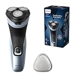 Philips Shaver Series 3000X – Elektrischer Nass- und Trockenrasierer für Männer in Himmelblau,...