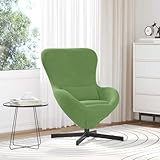 MOBCANT Egg Chair with Swivel Function, Modern Velvet Green Finish, für Wohnzimmer und...