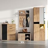 Mielvu Garderobenset Wandgarderobe, 4-teiliges Set bestehend aus Kleiderschrank, Schuhschrank,...