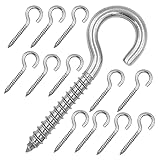 YAIRMIS 12 Stück M6 Metallhaken, schwere 304 Edelstahl-Schraubhaken, selbstschneidende...